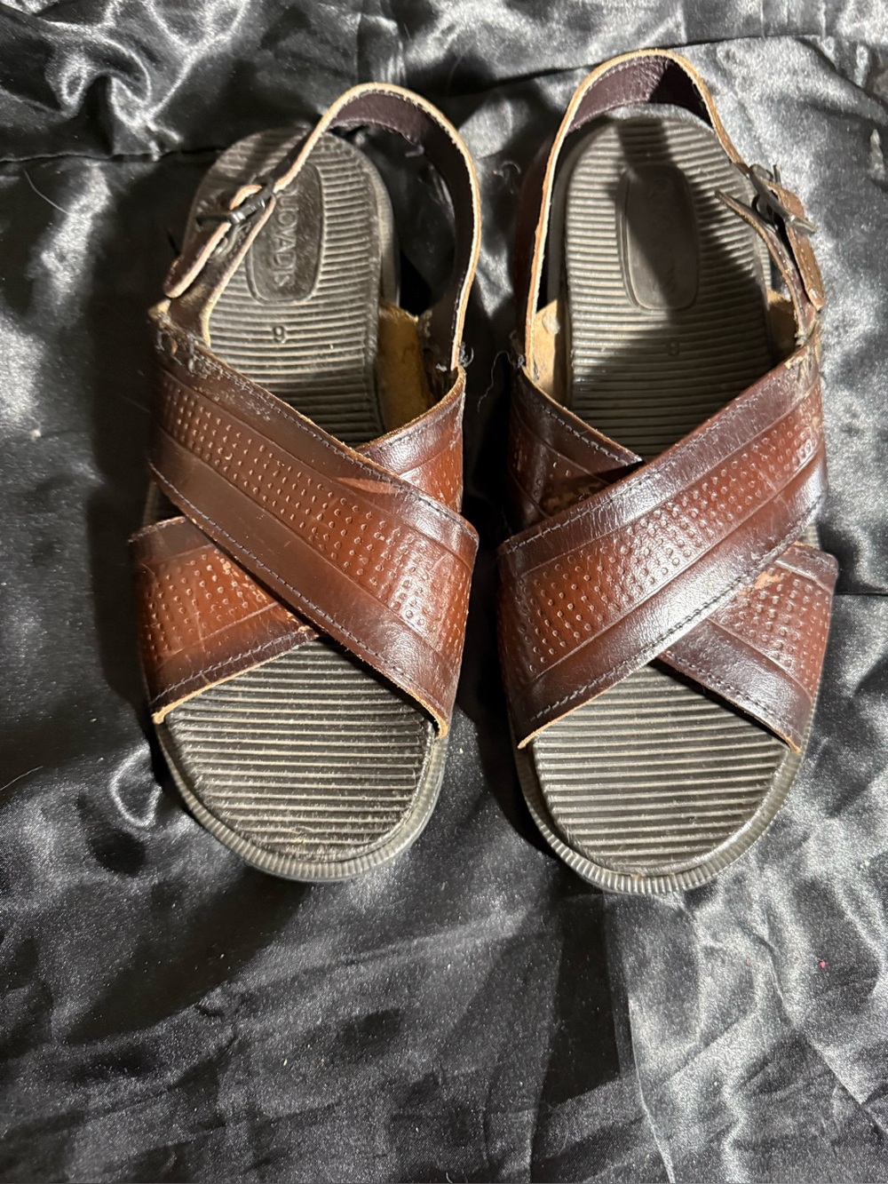 Quovadis Vintage Men’s Sandals Brown Leather Upper Size 9